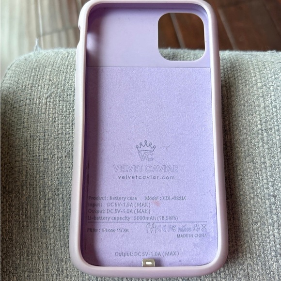 Purple velvet caviar charging case